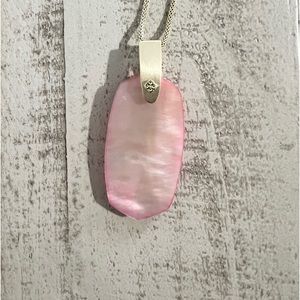 Kendra Scott pink Inez gold adjustable necklace.